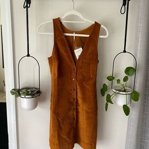 Cinnamon Corduroy Free People Button Down Dress